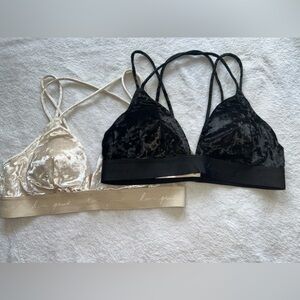 2 velour bralettes new